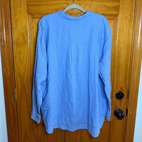 NWT GAP Linen Blend Light Blue Button-Down Top Women’s Size XXL - Picture 5 of 7